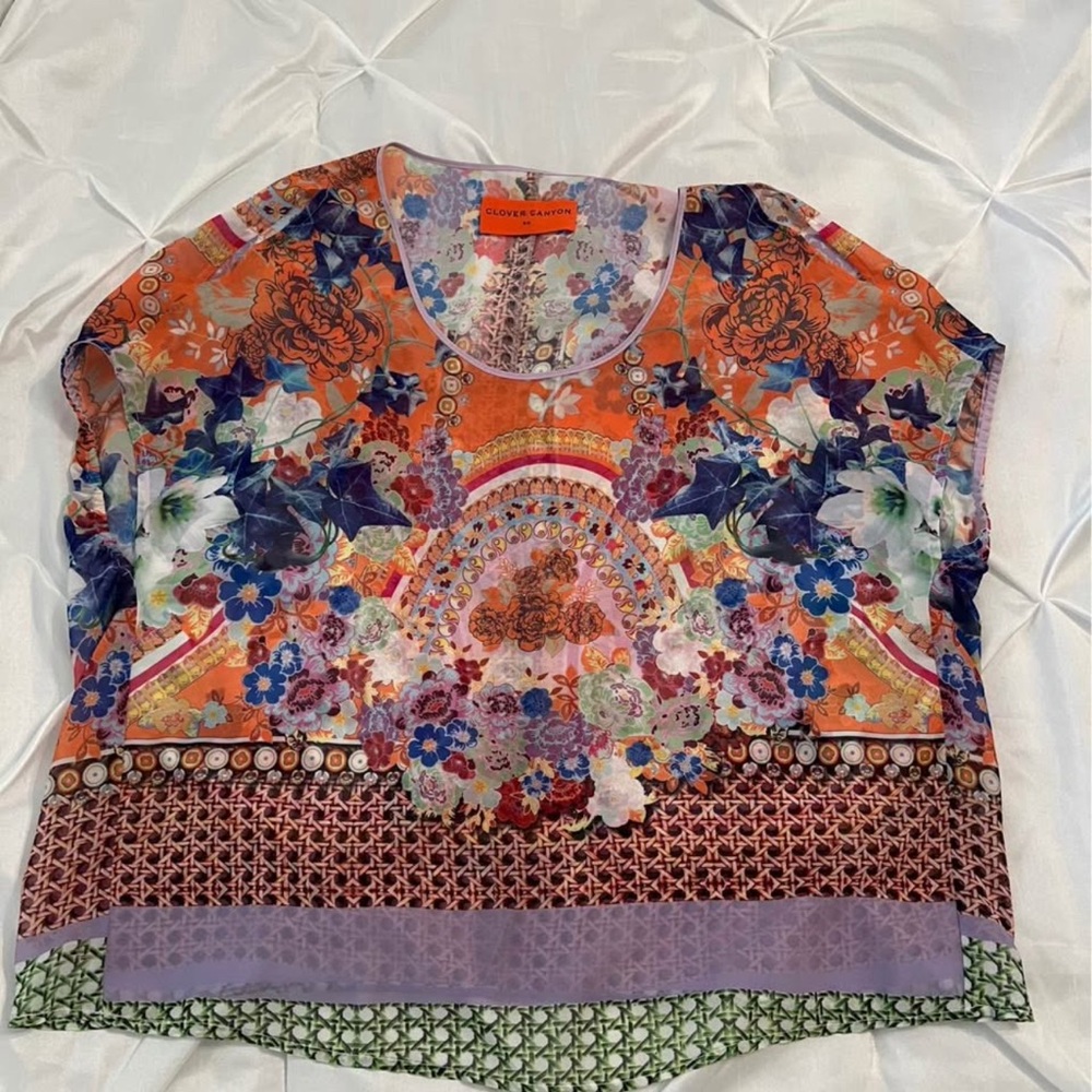 Clover Canyon Colorful Scooped Neck Women's Top